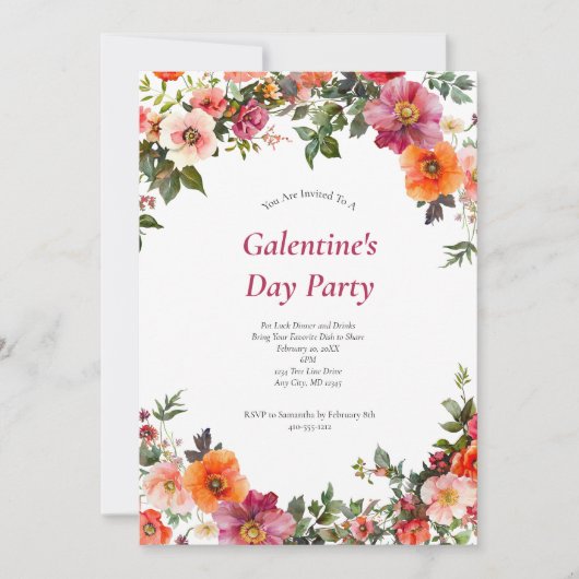 ガレンティンズバレンタインズピンクレッドフローラ招待状 シーズンカード (正面)