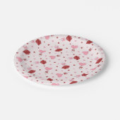 ガレンティンズバレンタインピンクハート棒つきキャンデーデザイン ペーパープレート (アングル)