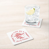 ガレンティンデイ女性のカーボーイカウボーイカントリーテーマ おもしろい スクエアペーパーコースター (インサイチュ)