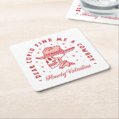 ガレンティンデイ女性のカーボーイカウボーイカントリーテーマ おもしろい スクエアペーパーコースター (アングル)