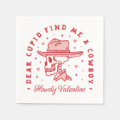 ガレンティンデイ女性のカーボーイカウボーイカントリーテーマ おもしろい スタンダードカクテルナプキン (正面)