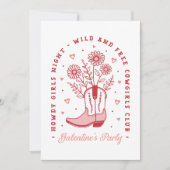 ガレンティンパーティーガールズナイトカントリー女性のカーボーイクラブ 招待状 (正面)