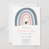 ガレンティン·デイ·パーティー·レインボー·パステル 招待状 (正面)