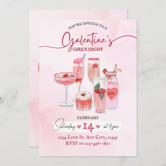 ガレンティーズガールズナイトパーティの招待状 招待状 (正面/裏面)