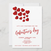 ガレンティーズデイ赤いハートフレンズパーティー 招待状 (正面)