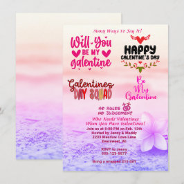 ガレンティーヌの日引用文女性友情パーティー 招待状
