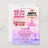 ガレンティーヌの日引用文女性友情パーティー 招待状 (正面)