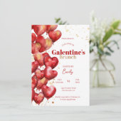 ガレンティーヌデイウォーター色ハート赤モダン色 招待状 (スタンド正面)