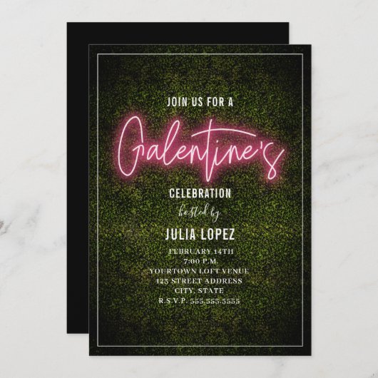 ガレンティーネオンスクリプトボクウッドバレンタインパーティー 招待状 (正面/裏面)