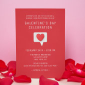 ガレンティーンズデイお祝いかわいいモダン赤いハート 招待状