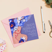 ガレンティーンズデイお祝いモダンガーリーフローラ 招待状