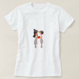ガレンティーンズデー かわいい親友 愛 ハート ギフト Tシャツ