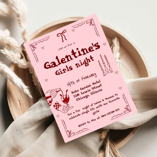 ガレンティーンバレンタイン手描きバレンタイン女子会パーティー シーズンカード