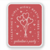 ガレントインパーティーベスティー女の子の夜赤いハート シール (正面)