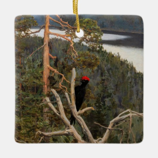 ガレン・カレーラ素晴らし – ブラックウッドペッカー1894 セラミックオーナメント (正面)