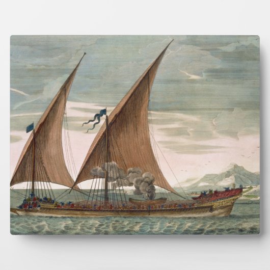 ガレーは飛んでいる帆走中で司令官の基準 フォトプラーク (正面)