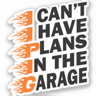 ガレージに予定が入らない整備士父 シール