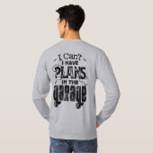 ガレージに計画がある整備士ヴィンテージ カスタム Tシャツ (裏面フル)