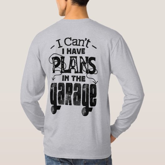 ガレージに計画がある整備士ヴィンテージ カスタム Tシャツ (裏面)