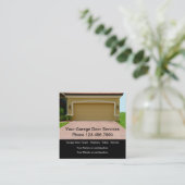 ガレージのドアの正方形の名刺のテンプレート スクエア名刺 (スタンド正面)