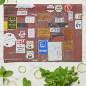 ガレージのドアの記念品 キッチンタオル (折り畳み)