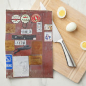 ガレージのドアの記念品 キッチンタオル (四つ折り)