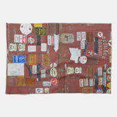 ガレージのドアの記念品 キッチンタオル (横)