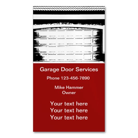 ガレージのドアサービス マグネット名刺 (正面縦)