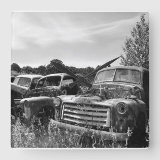 ガレージの時計の古いトラックの柱時計 スクエア壁時計