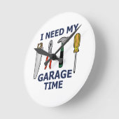 ガレージの時間が必要だ ラウンド壁時計 (傾斜)