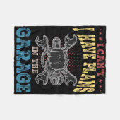 ガレージの父親の日に予定がある フリースブランケット (正面(横))