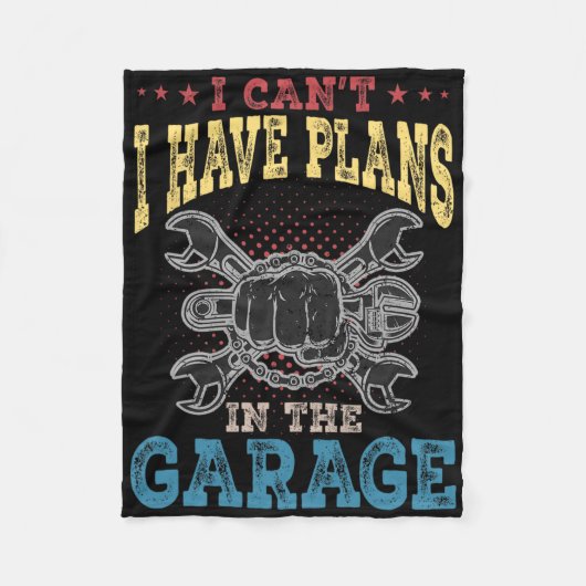 ガレージの父親の日に予定がある フリースブランケット (正面)