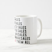 ガレージの雑多品のラベルのヤードの財産Iはそれらをすべてのマグ愛します コーヒーマグカップ (正面右)