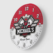 ガレージは人の洞窟Personalizableに用具を使います ラージ壁時計 (傾斜)