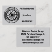 ガレージまたは自動車修理のオーナー名刺 名刺 (正面/裏面)