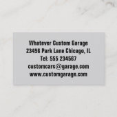 ガレージまたは自動車修理のオーナー名刺 名刺 (裏面)