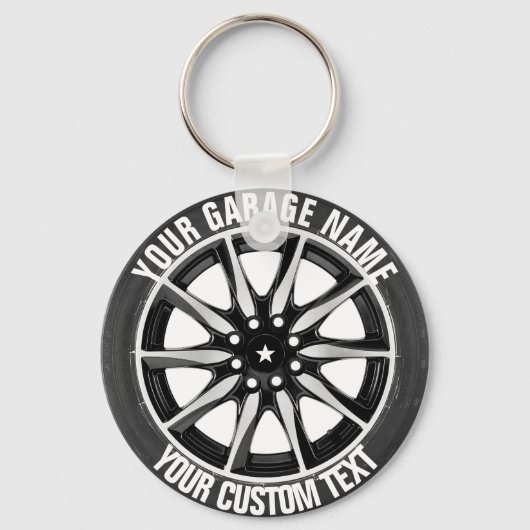 ガレージまたは自動車修理オーナーキーチェーン キーホルダー (正面)