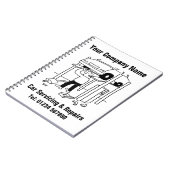 ガレージカーサービスと車両修理 ノートブック (左側)