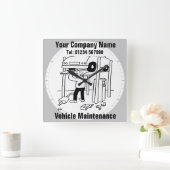 ガレージカー修理車両整備室 スクエア壁時計 (ホーム)