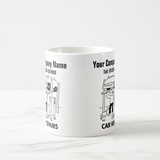 ガレージカー整備士車修理 コーヒーマグカップ (中央)