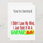 ガレージセールで心を売った 招待状 (正面/裏面)