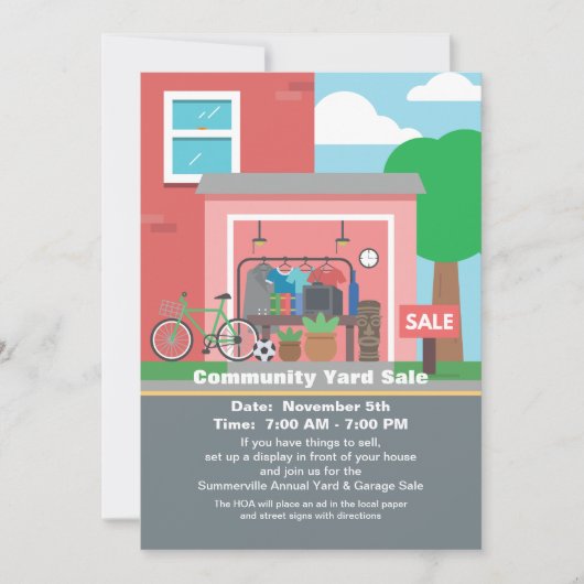 ガレージセールのお知らせ 招待状 (正面)