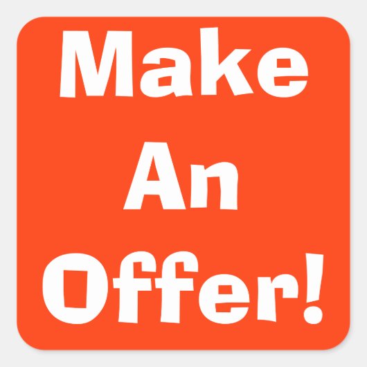 ガレージセールのシールを貼る スクエアシール (正面)