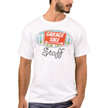 ガレージセールのスタッフTシャツ