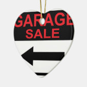 ガレージセールの印この方法矢のベクトル セラミックオーナメント (左)