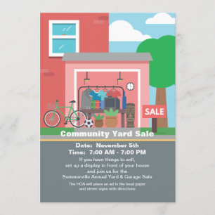 ガレージセールの発表 招待状