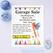 ガレージセールの看板ヤードセール チラシ (シングル)