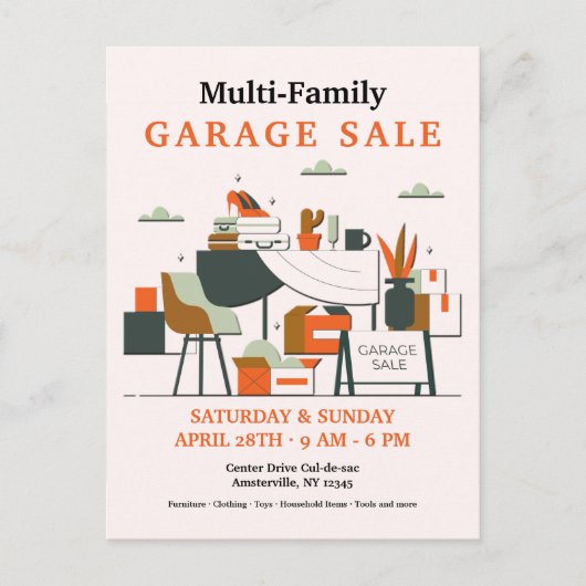 ガレージセールはがき 案内ポストカード (正面)