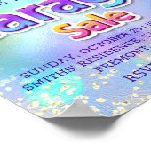 ガレージセールグリッタードリップホログラフィックホームピンク ポスター (角)