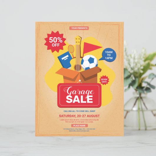 ガレージセールフライヤーテンプレート (スタンド正面)